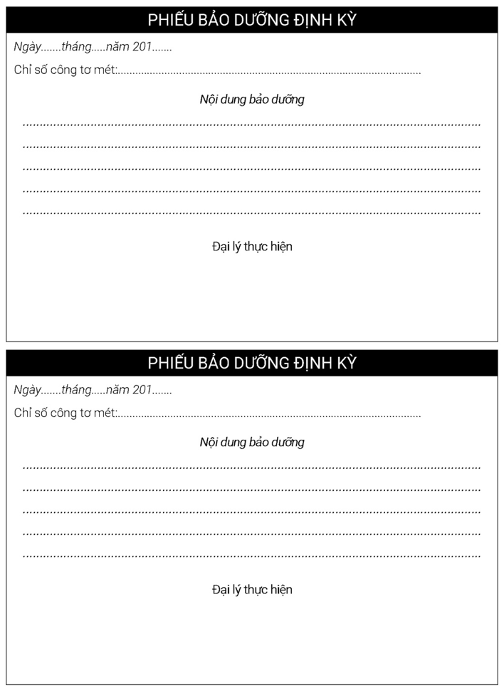 Phiếu bảo dưỡng định kỳ Phiếu bảo dưỡng định kỳ