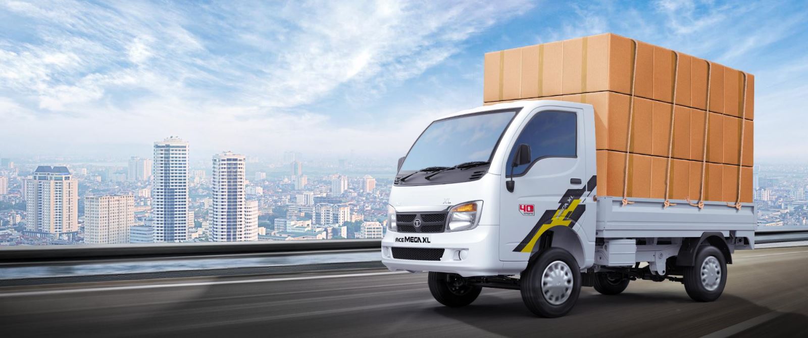 Mẫu xe tải nhỏ TATA MEGA khá đẹp và bắt mắt