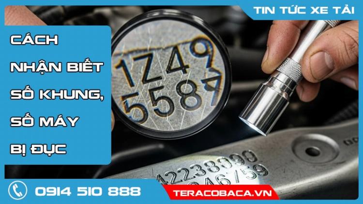 Cận cảnh số khung xe tải bị rỉ sét và ăn mòn nghiêm trọng khiến các ký tự gần như không thể nhận dạng được