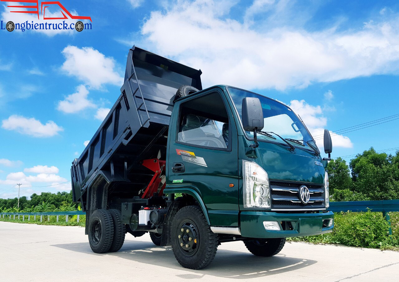 Tổng thể xe ben Chiến Thắng 2.35 tấn Euro 4 khi lên ben