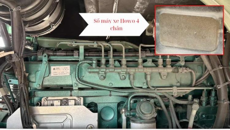 Vị trí số khung số máy xe tải thường được dập nổi trên phần sắt-xi bên phải gần bánh trước